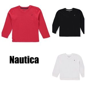 NWT ~ Nautica  Boys' L/S V-Neck T-Shirt
